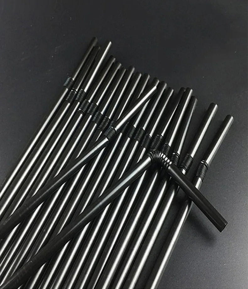 50-1000Pcs Drinking Straws Colorful & Black rietjes Flexible Wedding Party Supplies Drinking Straws Kitchen Wholesale