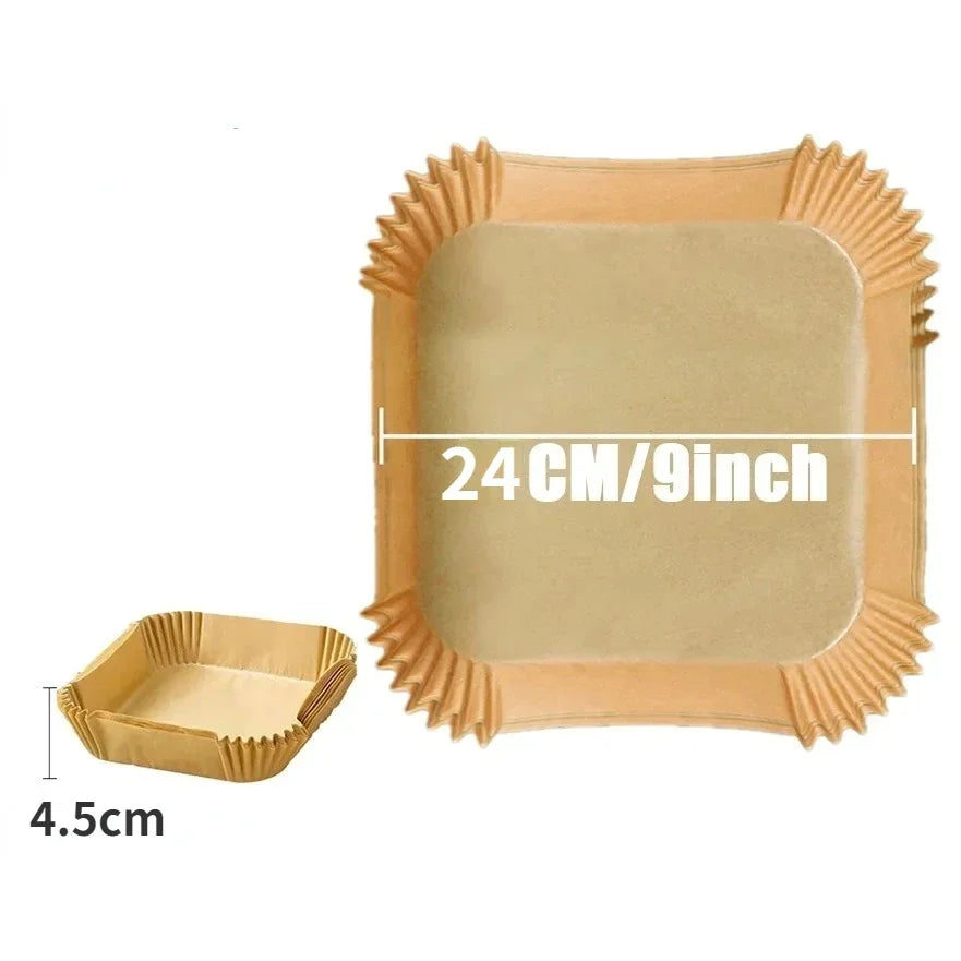 50/30 Pieces Kitchens Accessories Air Fryer Paper Kitchen Utensils Disposable Square Round Pastry Molds BBQ Plate Non-stick Pad