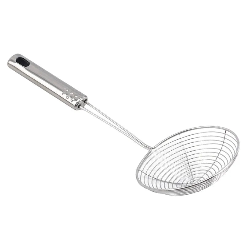 Oval Skimmer Stainless Steel Filter Mesh Oil Pot Food Filter Cookware Colander Fried Filter Kitchen Strainer Baking Cooking Tool