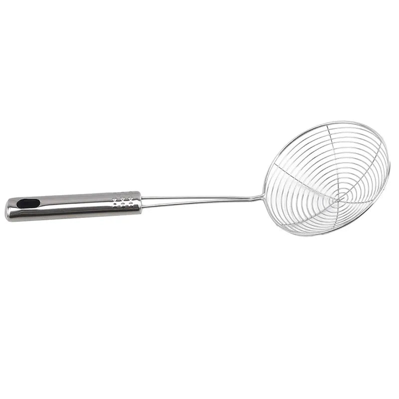 Oval Skimmer Stainless Steel Filter Mesh Oil Pot Food Filter Cookware Colander Fried Filter Kitchen Strainer Baking Cooking Tool