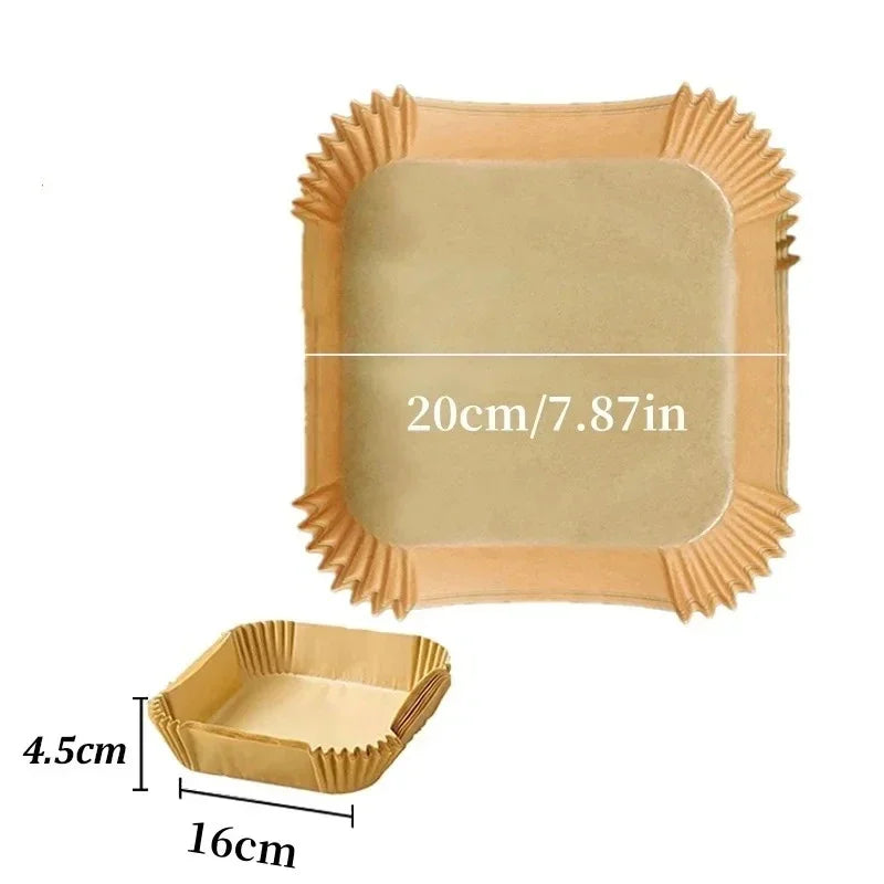 50/30 Pieces Kitchens Accessories Air Fryer Paper Kitchen Utensils Disposable Square Round Pastry Molds BBQ Plate Non-stick Pad